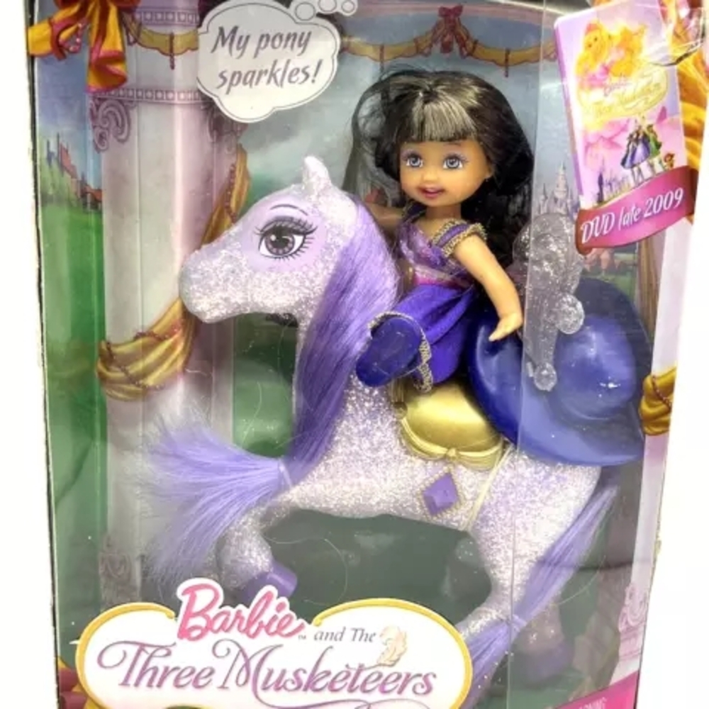 Barbie and The Three Musketeers, Kelly Doll With Sparkle Purple Pony Toy - N8024